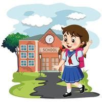 Girl Going To School