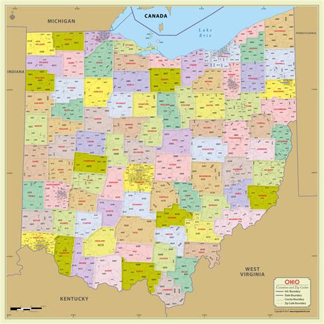 Ohio Zip Code Map Printable - Printable Word Searches