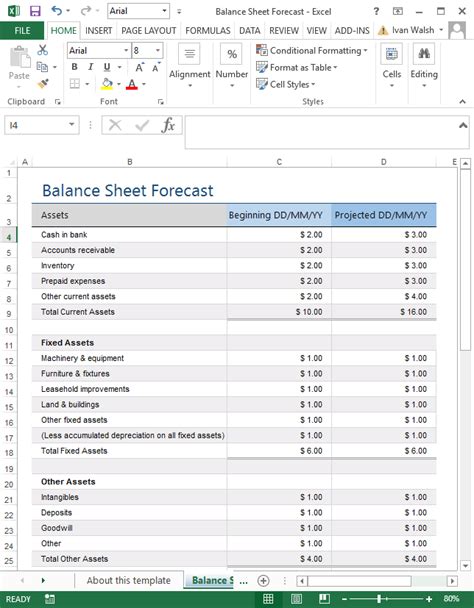 Excel Template – 5 Year Balance Sheet