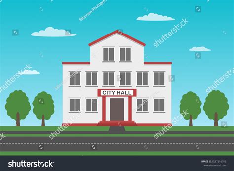 City Hall Building Cartoon Style Vector Stock Vector (Royalty Free ...