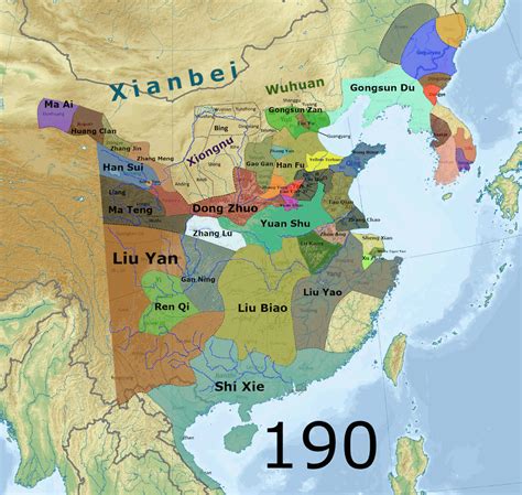 Map of China's Three Kingdoms 190-280 AD : r/MapPorn