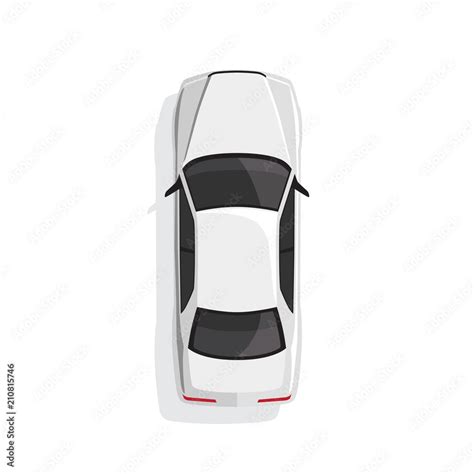 White cartoon car. Top view. Vector illustration Stock Vector | Adobe Stock