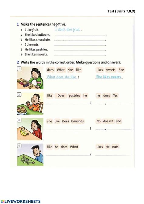 Family and friends-2 (Test Units 7,8,9) worksheet Worksheet For Class 2 ...