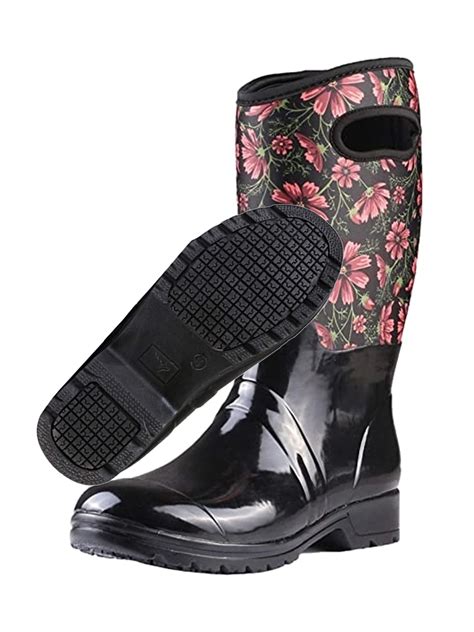 Own Shoe - Neoprene Rubber Waterproof Rain Boots for Women Mid-Calf ...