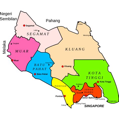 Johor District Map