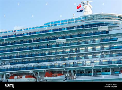 balcony cabins on p&o cruise ship 'pacific encounter' moored off airlee ...