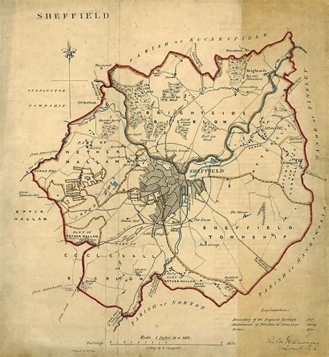 Map of Sheffield For sale as Framed Prints, Photos, Wall Art and Photo ...