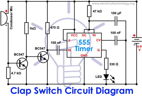 Clap Switch Circuit Electronic Project Using 555 Timer