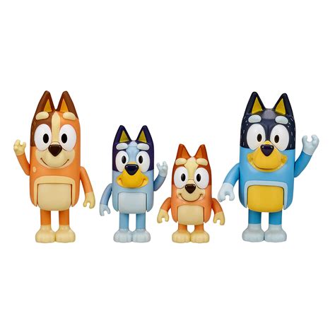 Buy Bluey and Family 4 Pack of 2.5-3" Bluey, Bingo, Chilli, Bandit ...