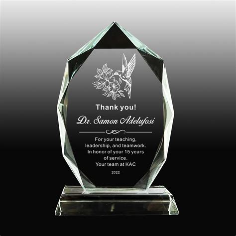 Personalized Crystal Employee Retirement Appreciation Gift Plaque ...