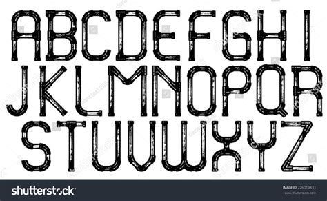 Industrial Metal Pipe Alphabet Letters, Vector. - 226019833 : Shutterstock