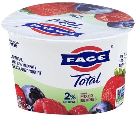 Fage Greek, Lowfat, with Mixed Berries, Strained Yogurt - 5.3 oz ...