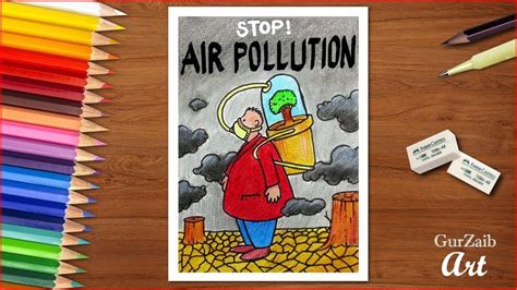 How To Draw Stop Pollution Poster Chart For School Students Step By ...