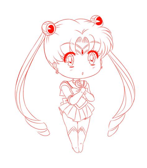 [SKETCH] Chibi Sailor Moon by PurrplePudding on DeviantArt