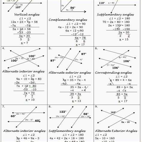 Worksheet 3 Parallel Lines Cut By A Transversal Answer Key