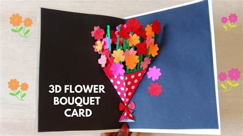 DIY Flower Bouquet Pop Up Card - Paper Crafts | 3D Pop up Card ...