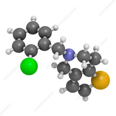 Ticlopidine antiplatelet drug molecule - Stock Image - F016/6418 ...