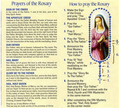 Rosary Prayer Printable Mysteries Of The Rosary - Printable And ...