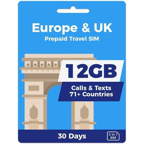 Europe SIM Card for Tourist | Valid for 30 Days | 12GB Data