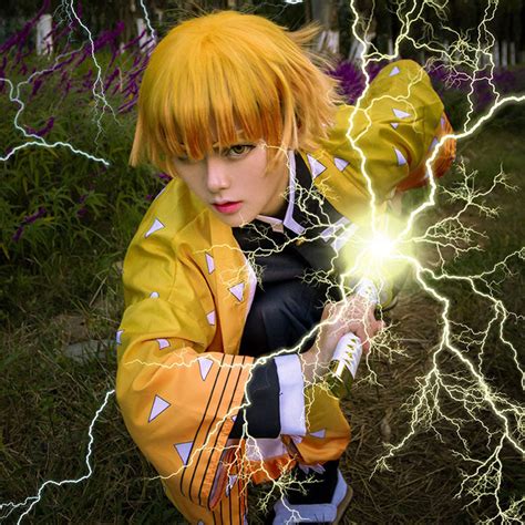 Demon Slayer: Kimetsu No Yaiba Agatsuma Zenitsu Cosplay Costume – Gcosplay