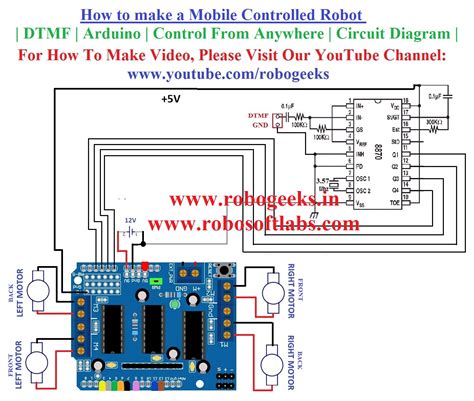 Dtmf Controlled Robot Circuit Diagram