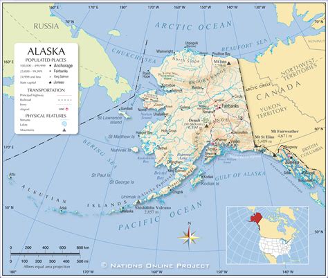 Map of Alaska State, USA - Nations Online Project