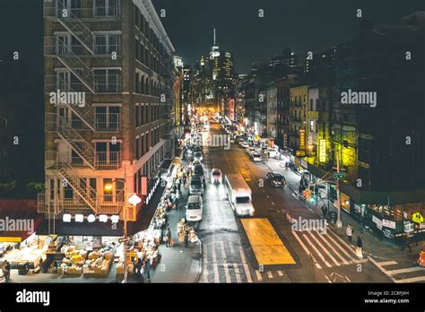 Night Scene in Chinatown - New York Stock Photo - Alamy