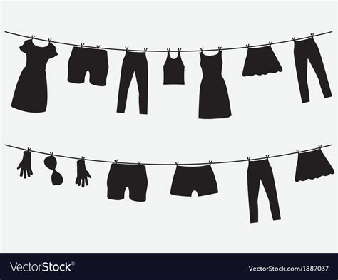 Clothes hanging on the strings Royalty Free Vector Image