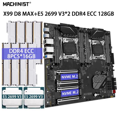 MACHINIST X99 Motherboard Set LGA 2011 3 Kit Xeon E5 2699 V3 Dual CPU ...