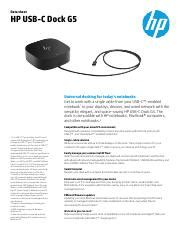 HP USB-C Dock G5.pdf - Data sheet HP USB-C Dock G5 Universal docking ...