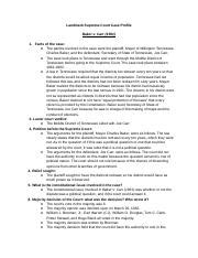 Baker v. Carr 1961 - Landmark Supreme Court Case Profile Baker v. Carr ...