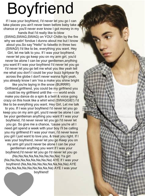 JUSTIN BIEBER BOYFRIEND LYRICS QUOTES | Justin bieber boyfriend, Justin ...