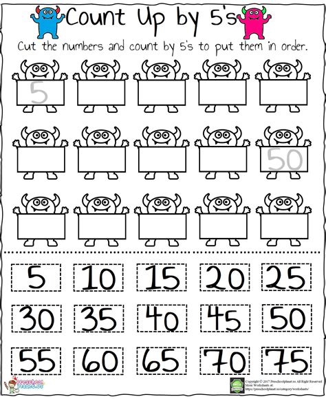 Skip Count By 5s Worksheets