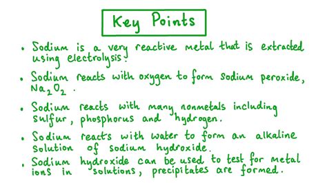 Lesson Video: Properties of Sodium and Its Compounds | Nagwa