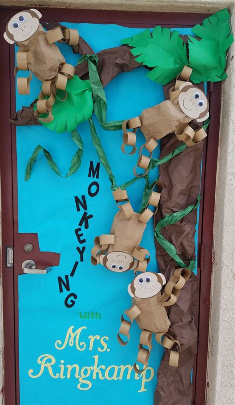 Classroom door decoration for Teacher Appreciation Week. "Monkeying ...