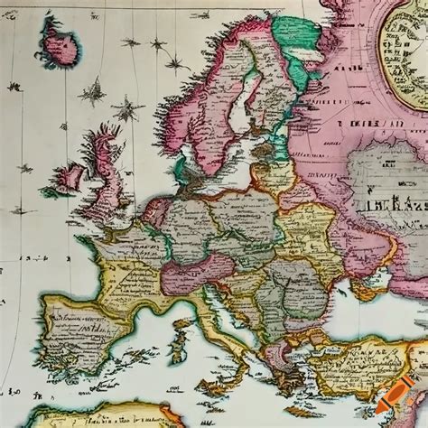 18th century map of western europe on Craiyon