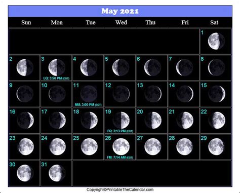 May Full Moon Calendar 2023 [Free Printable Template] | Moon calendar ...