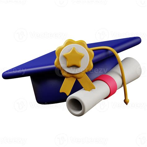 3d illustration of toga hat college education icon 13721070 PNG