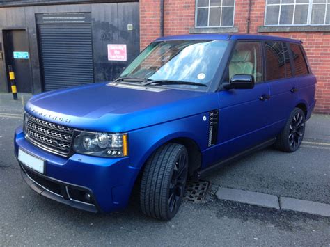 matte metallic blue range rover