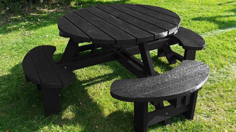 Recycled Black Plastic Composite Excalibur Picnic Table - Commercial ...