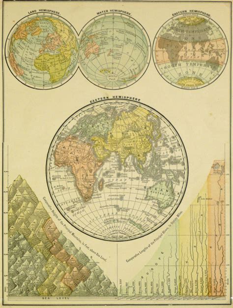 World Hemisphere Map, 1890 - Original Art, Antique Maps & Prints