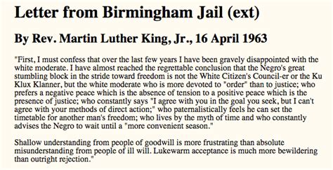 Truth - Martin Luther King, Jr. Letter from Birmingham Jail April 16 ...