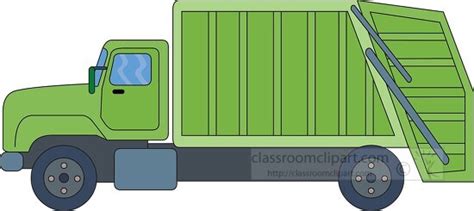 Truck Clipart-green garbage truck