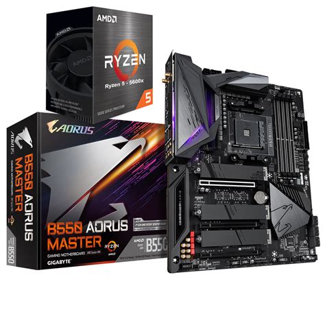 AMD RYZEN 5 5600X 6-Core 3.7 GHz (4.6 GHz Max Boost) + GIGABYTE B550 ...