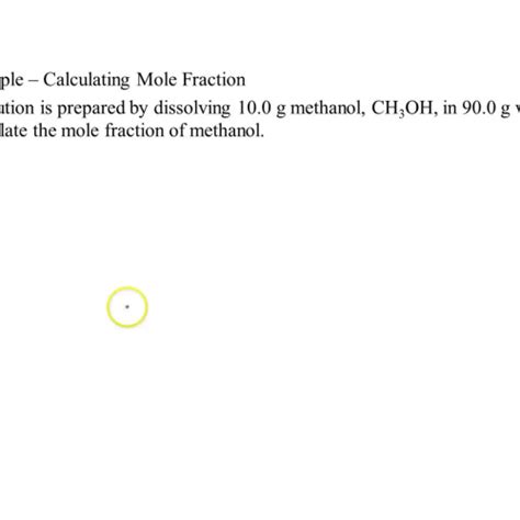 example - calculating mole fraction