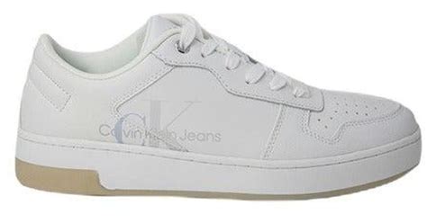 Calvin Klein Leather Laced Plain Sneakers in White - Save 29% | Lyst UK