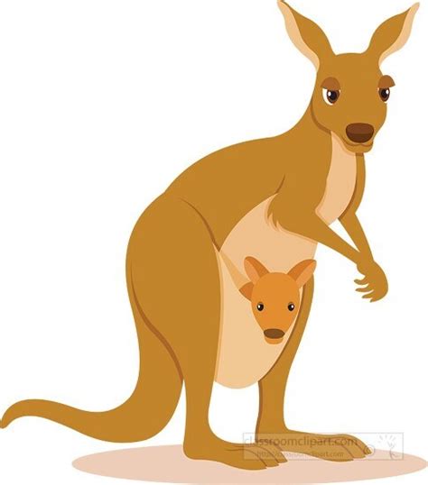 Kangaroo Clipart-kangaroo with joey in pouch clipart