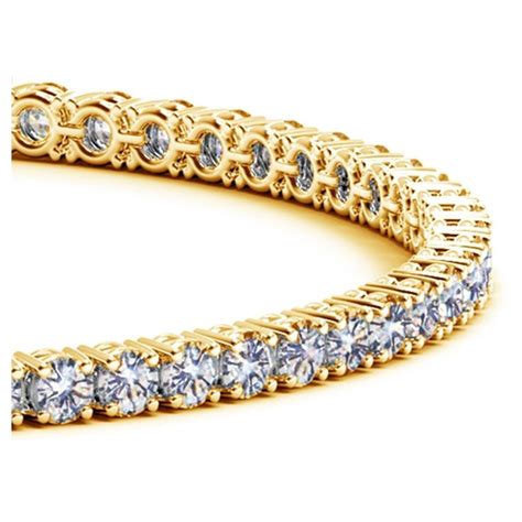 14K Yellow Gold Round Diamond Tennis Bracelet (5 ct. tw.) # ...