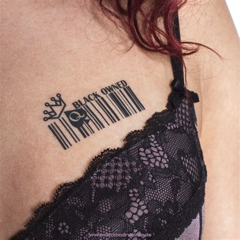 5 x Black Owned Barcode Tattoo - QOS Strichcode Tattoo in schwarz ...