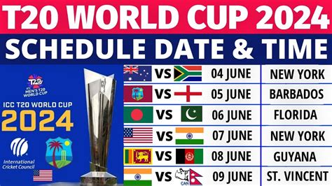 T20 World Cup 2024 Schedule Time Table | T20 World Cup 2024 Schedule ...